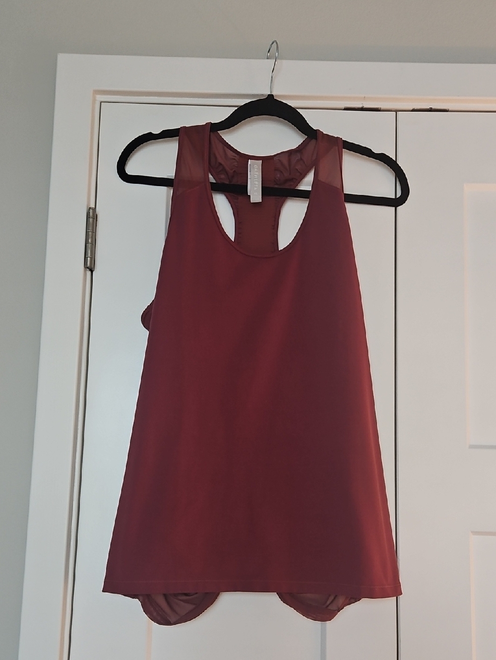 Athleta Burgundy Mesh-Back Racerback Tank